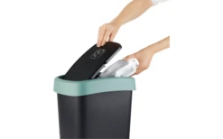 Rotho Twist Abfalleimer Mit Schwing- Und Klappdeckel 10 Liter Horizon Blau -Camping Im Freien 689406 4830116